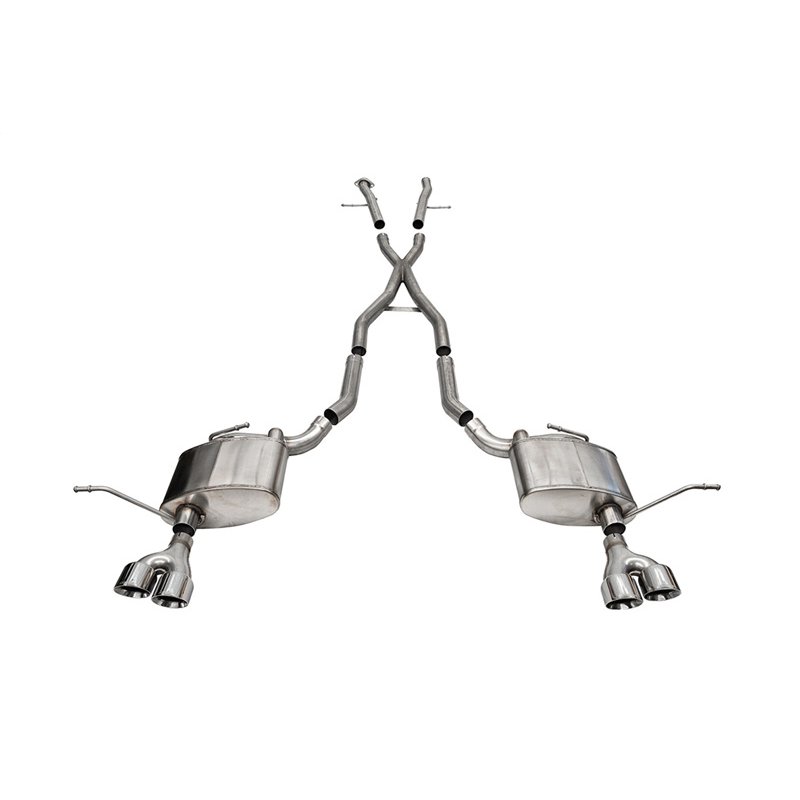 CORSA | 2.5in. Dual Rear Exit Cat-Back Exhaust System with Twin 4.0in. Polished Pro-Seri - Grand Cherokee 5.7L 2014-2021