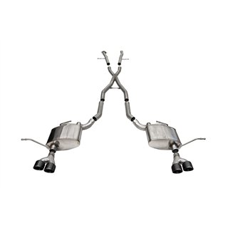 CORSA | 2.5in. Dual Rear Exit Cat-Back Exhaust System with Twin 4.0in. Black PVD Pro-Ser - Grand Cherokee 5.7L 2014-2021