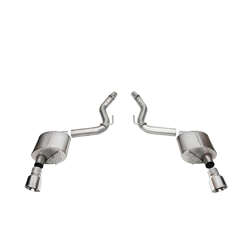 CORSA | 3.0in. Dual Rear Exit Axle-Back Exhaust System with 4.5in. Polished Pro Series T - Mustang 5.0L 2024-2025