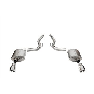 CORSA | 3.0in. Dual Rear Exit Axle-Back Exhaust System with 4.5in. Polished Pro Series T - Mustang 5.0L 2024-2025