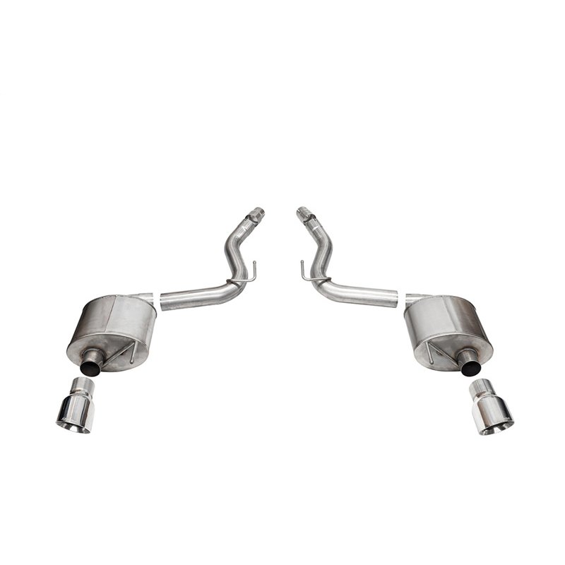 CORSA | 3.0in. Dual Rear Exit Axle-Back Exhaust System with 4.5in. Polished Pro Series T - Mustang 5.0L 2024-2025