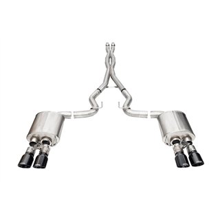 CORSA | 3.0in. Dual Rear Exit Cat-Back with Twin 4.0in. Black PVD Pro-Series Tips - Mustang GT 5.0L 2024