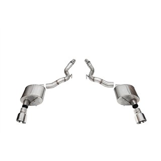 CORSA | 3.0in. Dual Rear Exit Axle-Back Exhaust System with 4.5in. Polished Pro Series T - Mustang 5.0L 2024-2025
