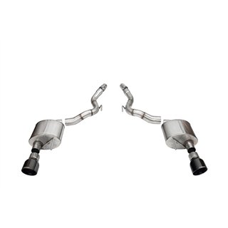CORSA | 3.0in. Dual Rear Exit Axle-Back Exhaust System with 4.5in. Black PVD Pro Series - Mustang 5.0L 2024-2025