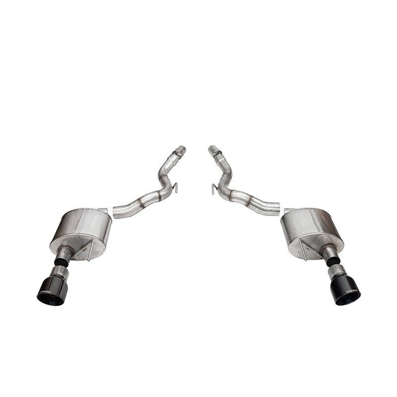 CORSA | 3.0in. Dual Rear Exit Axle-Back Exhaust System with 4.5in. Black PVD Pro Series - Mustang 5.0L 2024-2025