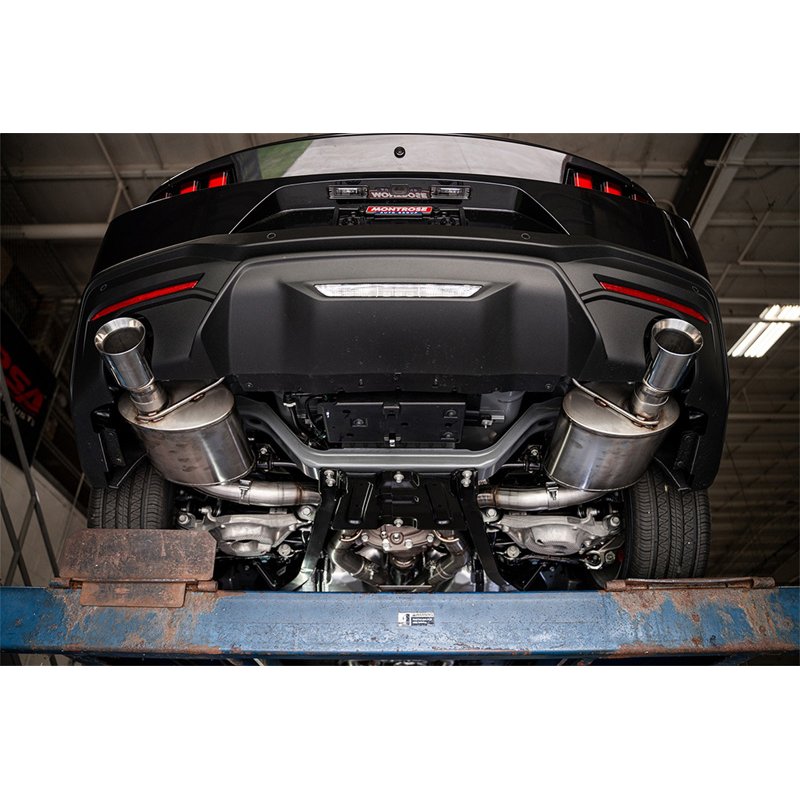 CORSA | 3.0in. Dual Rear Exit Cat-Back Exhaust System with 4.5in. Polished Straight Cut - Mustang 5.0L 2024-2025
