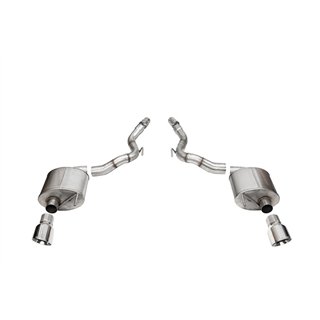 CORSA | 3.0in. Dual Rear Exit Axle-Back Exhaust System with 4.5in. Polished Pro Series T - Mustang 5.0L 2024-2025