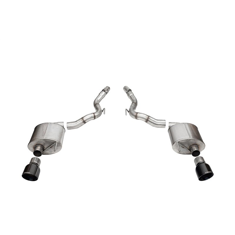 CORSA | 3.0in. Dual Rear Exit Axle-Back Exhaust System with 4.5in. Black PVD Pro Series - Mustang 5.0L 2024-2025
