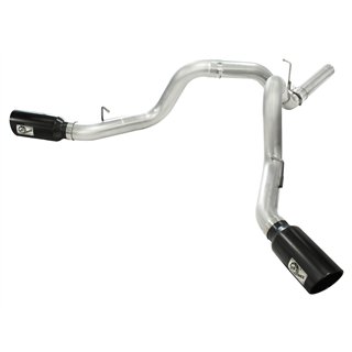 aFe Power | ATLAS 4 IN Aluminized Steel DPF-Back Exhaust System w/Black Tip