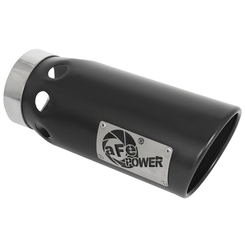 aFe Power | Large Bore-HD 4 IN 409 Stainless Steel DPF-Back Exhaust System w/Black Tip