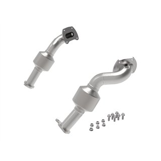 aFe Power | Twisted Steel Downpipe 2-1/2 to 2-1/4 IN 409 Stainless Steel w/ Cat - Tacoma 3.5L 2016-2019