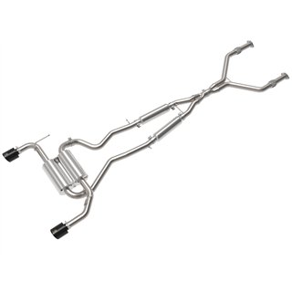 aFe Power | Takeda 2-1/2 IN 304 Stainless Steel Cat-Back Exhaust System w/ Black Tips - Q50 3.7L 2014-2015