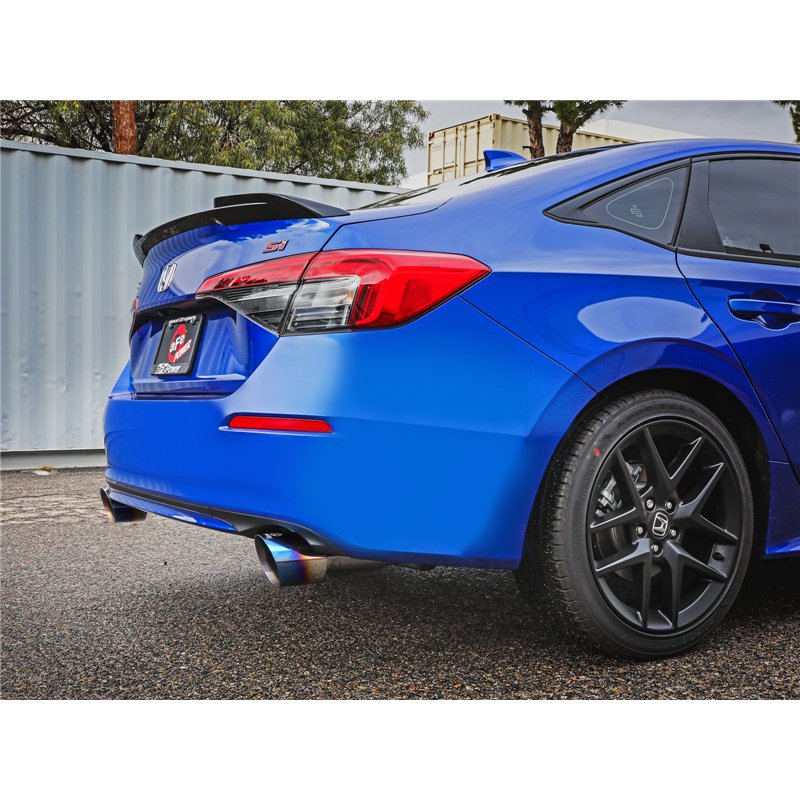 aFe Power | Takeda 2-1/2 IN to 3 IN 304 Stainless Steel Cat-Back Exhaust w/ Blue Flame Tip - Integra / Civic Si 1.5T 2022-2025