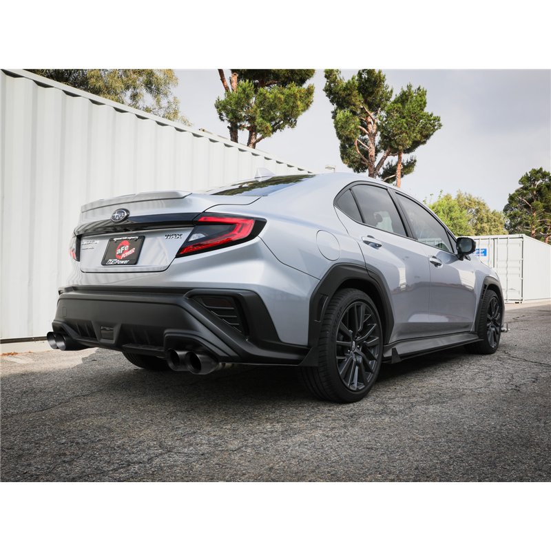 aFe Power | Takeda 3 IN to 2-1/2 IN 304 Stainless Steel Cat-Back Exhaust System w/ Black T - WRX 2.4T 2022-2025