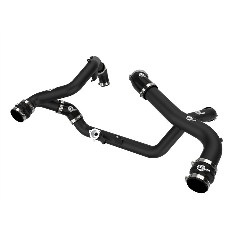 aFe Power | BladeRunner 2-1/4 IN & 2-3/4 IN Aluminum Hot and Cold Charge Pipe Kit Black - Explorer / Aviator 3.0T 2020-2021