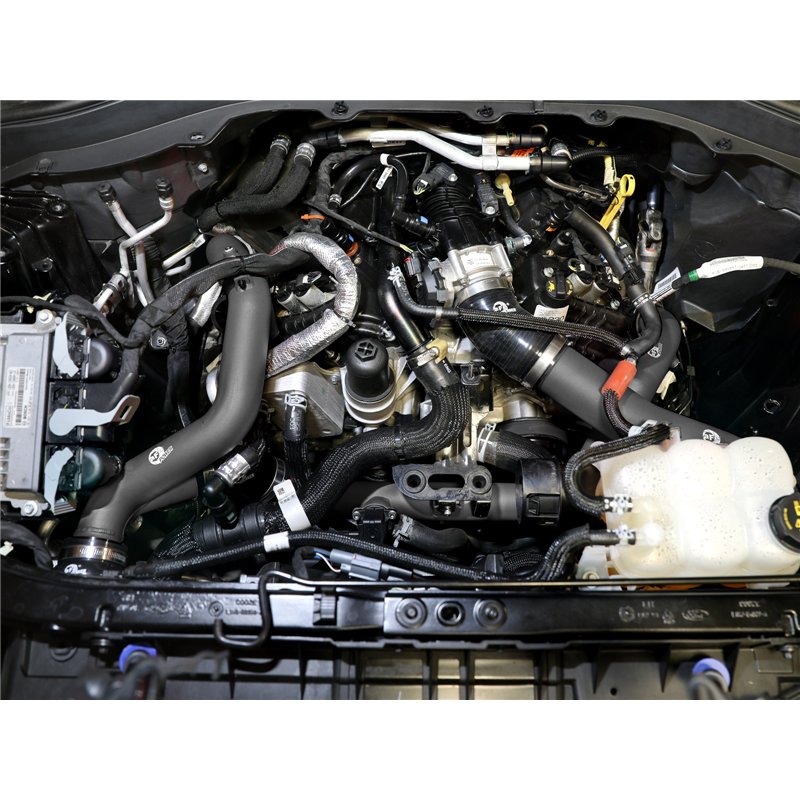 aFe Power | BladeRunner 2-1/4 IN & 2-3/4 IN Aluminum Hot and Cold Charge Pipe Kit Black - Explorer / Aviator 3.0T 2020-2021