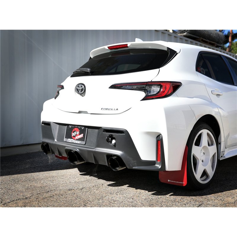 aFe Power | Gemini XV 3 IN to 2-1/2 IN 304 Stainless Steel Cat-Back Exhaust w/ Cut-Out Bla - GR Corolla 1.6T 2023-2025