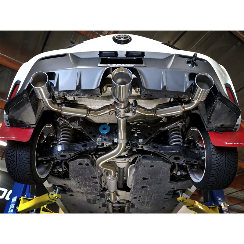 aFe Power | Gemini XV 3 IN to 2-1/2 IN 304 Stainless Steel Cat-Back Exhaust w/ Cut-Out Bla - GR Corolla 1.6T 2023-2025