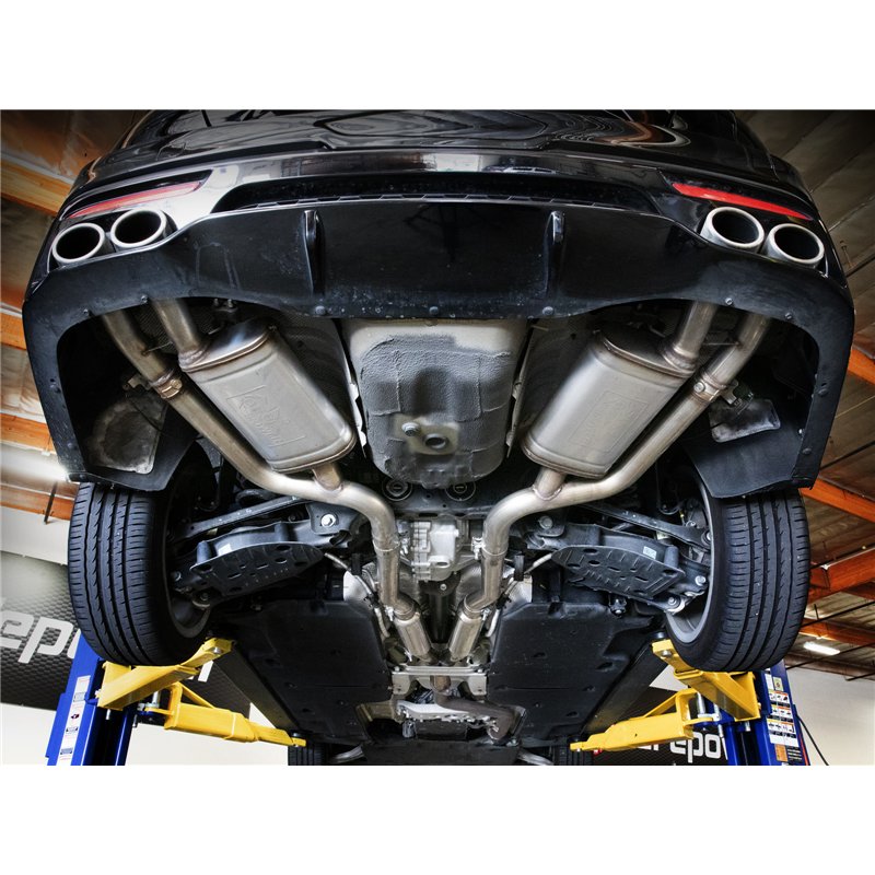 aFe Power | Gemini XV 3 IN to 2-1/2 304 Stainless Steel Cat-Back Exhaust System w/ Cut-Out - Stinger 2.0T 2018-2019