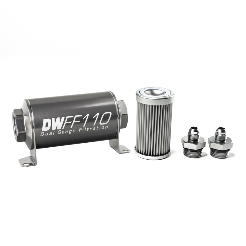 DeatschWerks | -6AN, 10 micron, 110mm In-line fuel filter kit DeatschWerks Fuel Filters