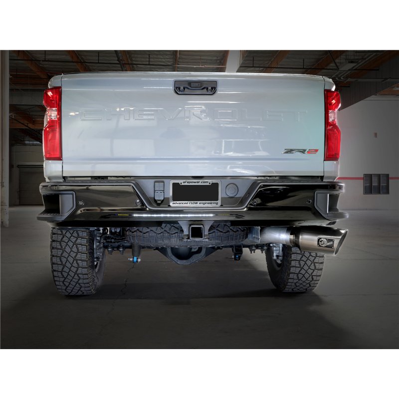 aFe Power | Large Bore-HD 5 IN 409 Stainless Steel DPF-Back Exhaust System w/Polished Tip