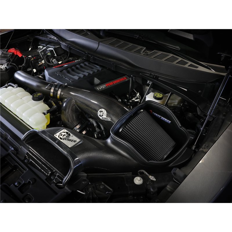 aFe Power | Track Series Carbon Fiber Intake System w/ Pro 5R Filter Black - Expedition / F-150 / Navigator 3.5T 2021-2025