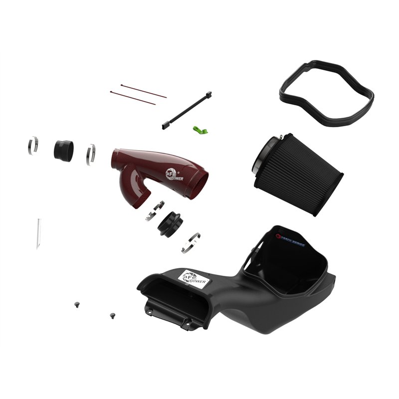 aFe Power | Track Series Red Kevlar/Carbon Fiber Intake System w Pro 5R Filter Black