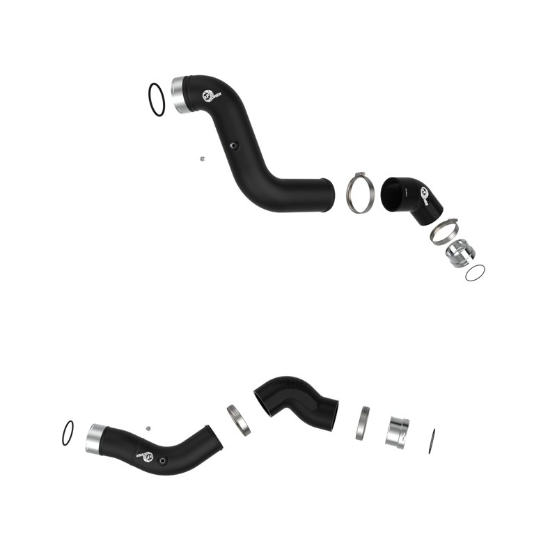aFe Power | BladeRunner 2-1/2 IN & 3 IN Aluminum Hot and Cold Charge Pipe Kit Black - Colorado / Canyon 2.7T 2023-2026