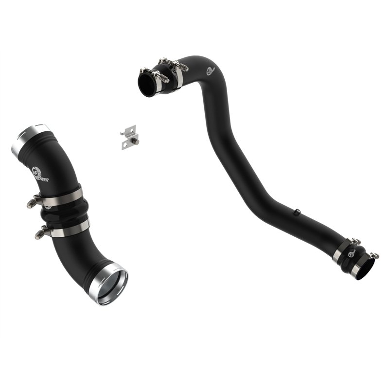 aFe Power | BladeRunner 3 IN & 3-1/2 IN Aluminum Hot and Cold Charge Pipe Kit Black