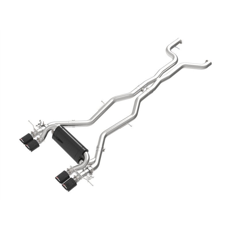aFe Power | MACH Force-Xp 3 IN to 2-1/2 IN Stainless Steel Cat-Back Exhaust System Carbon - M2 3.0T 2023-2025