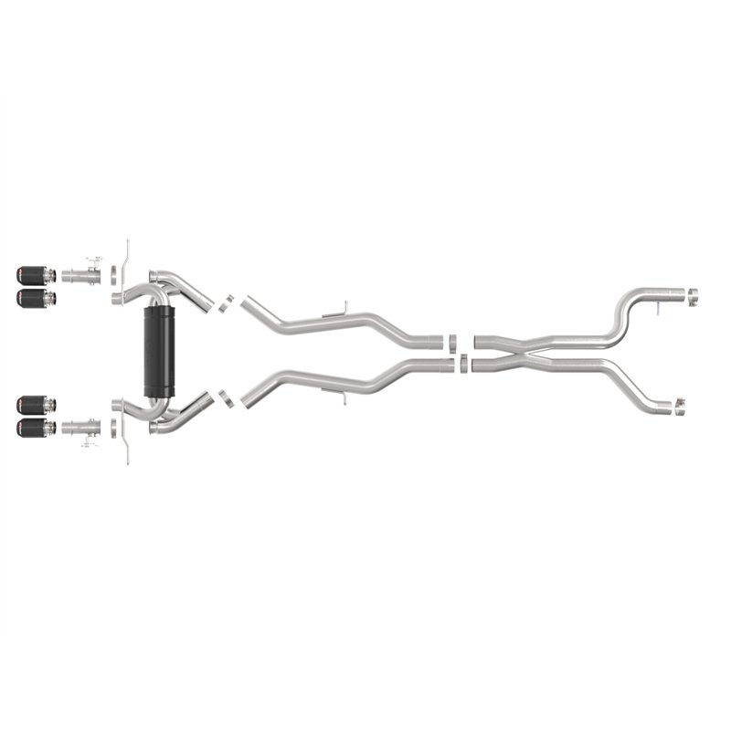 aFe Power | MACH Force-Xp 3 IN to 2-1/2 IN Stainless Steel Cat-Back Exhaust System Carbon - M2 3.0T 2023-2025