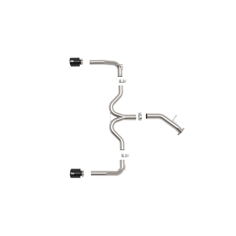 aFe Power | Takeda 3 IN to 2-1/2 IN 304 Stainless Steel Axle-Back Exhaust Black Tip - Forte 1.6T 2020-2021