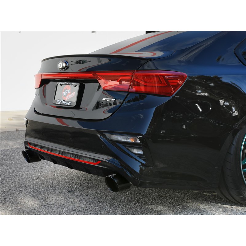 aFe Power | Takeda 3 IN to 2-1/2 IN 304 Stainless Steel Axle-Back Exhaust Black Tip - Forte 1.6T 2020-2021