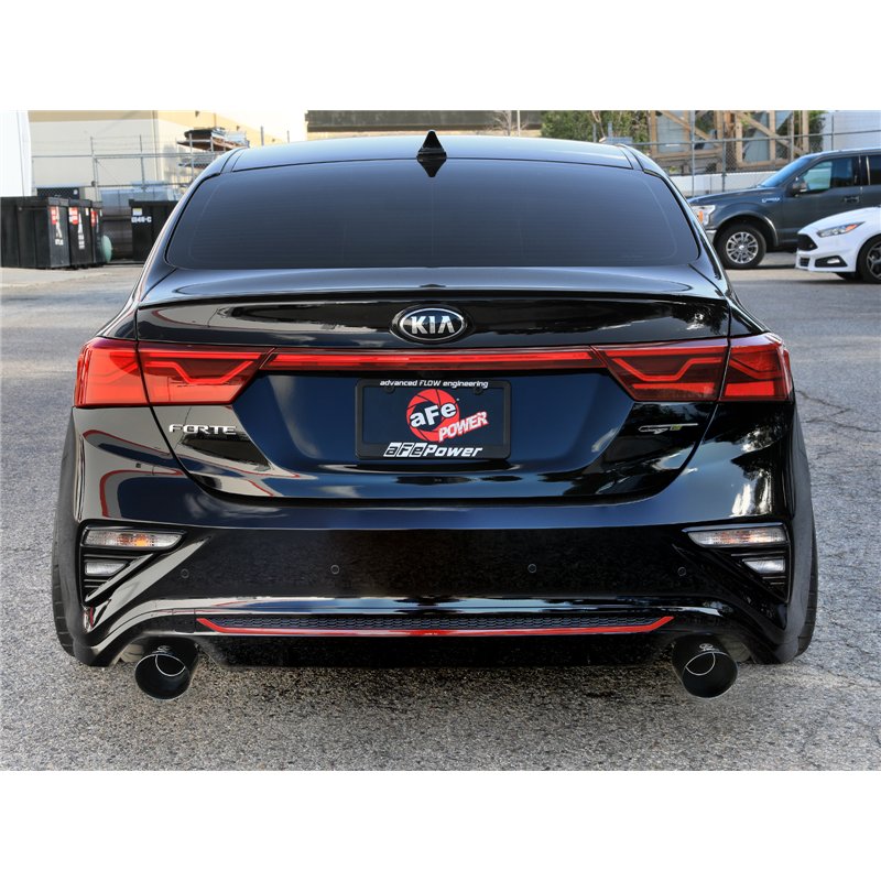 aFe Power | Takeda 3 IN to 2-1/2 IN 304 Stainless Steel Axle-Back Exhaust Black Tip - Forte 1.6T 2020-2021