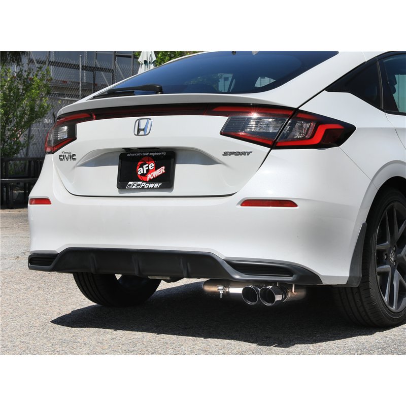 aFe Power | Takeda 2-1/2 IN to 3 IN 304 Stainless Steel Cat-Back Exhaust w/ Polished Tips - Civic 2.0L 2022-2025