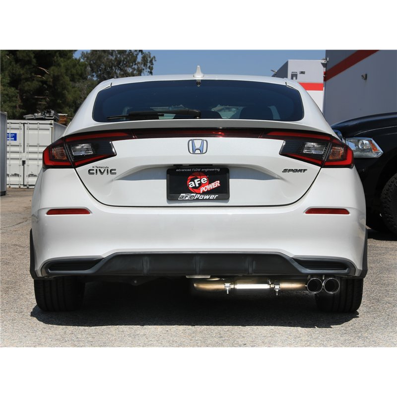 aFe Power | Takeda 2-1/2 IN to 3 IN 304 Stainless Steel Cat-Back Exhaust w/ Polished Tips - Civic 2.0L 2022-2025