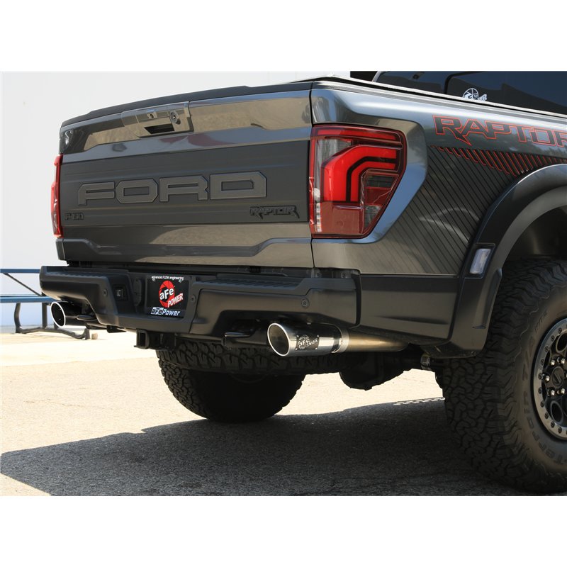 aFe Power | Vulcan Series 3 IN to 3-1/2 IN Stainless Steel Cat-Back Exhaust System Polishe - F-150 3.5T / 5.2L 2021-2025