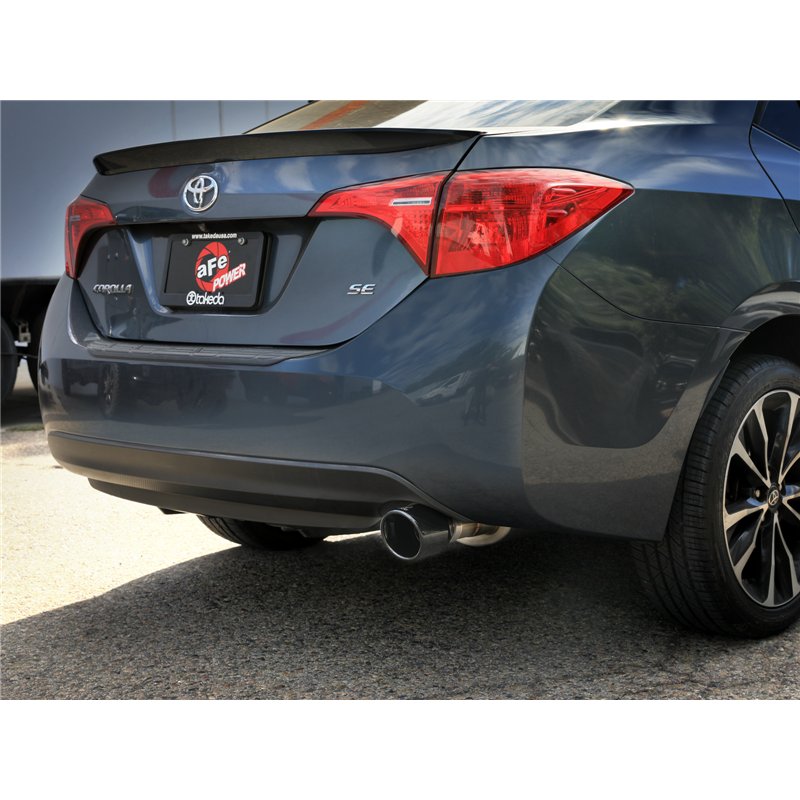 aFe Power | Takeda 2-1/2 IN 304 Stainless Steel Axle-Back Exhaust System w/ Black Tip - Corolla 1.8L 2014-2019