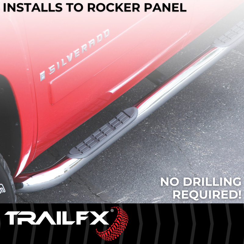 TrailFX | 3 Inch Round Bent, Rocker Panel Mount - Land Cruiser 2.4T 2024-2025