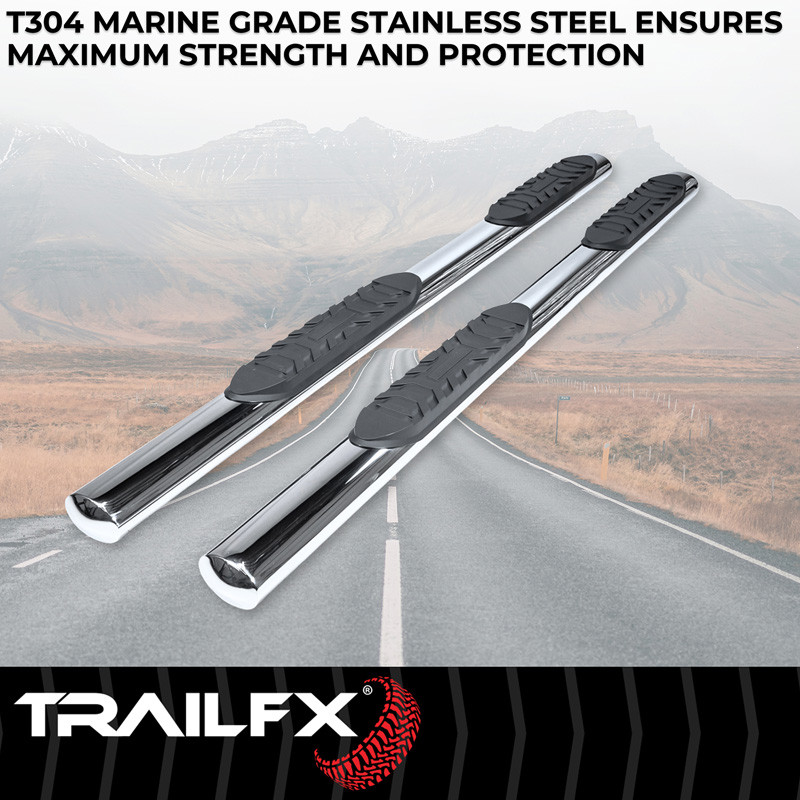 TrailFX | 4 Inch Oval Straight, Rocker Panel Mount - 4Runner 2.4T 2025-2026