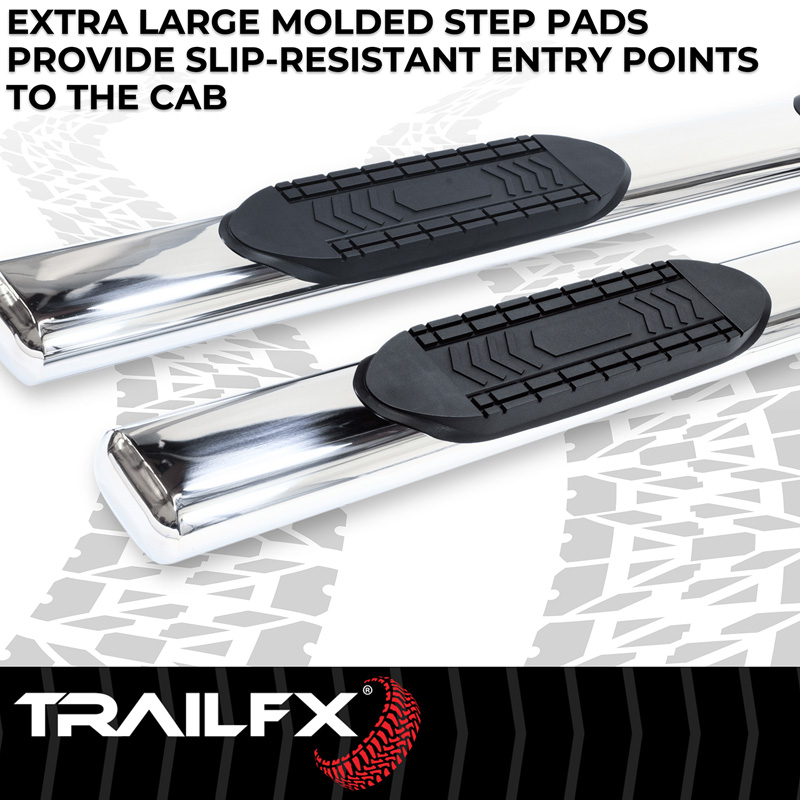 TrailFX | 6 Inch Oval Straight Pol Stainless Steel Frame Body Mount Bolts - Chevrolet / GMC 2001-2014