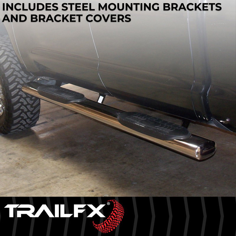 TrailFX | 6 Inch Oval Straight Pol Stainless Steel Frame Body Mount Bolts - Chevrolet / GMC 2001-2014