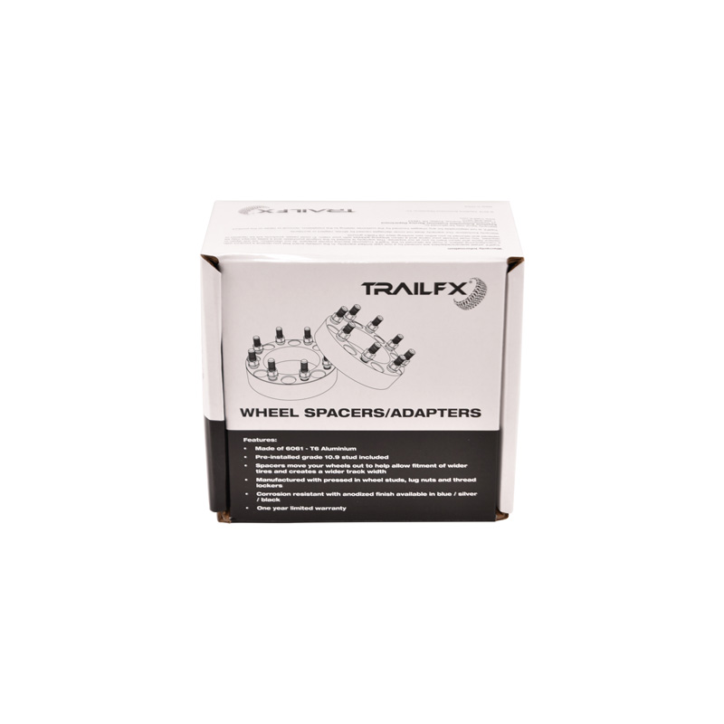 TrailFX | 6x135mm/6x5.31 In Bolt Pattern 2 In Thick 87.10mm Hub Silver Color Alum Set Of 2