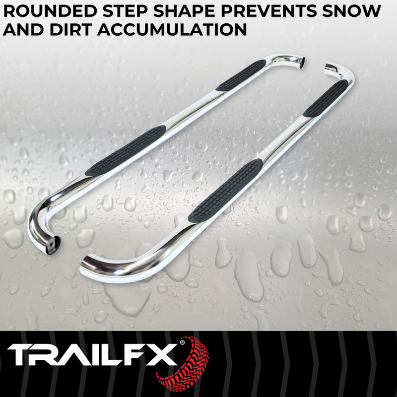 TrailFX | 3 Inch Round Bent Pol Stainless Steel Without End Caps Frame Body Mount Bolts - Colorado / Canyon 2004-2012
