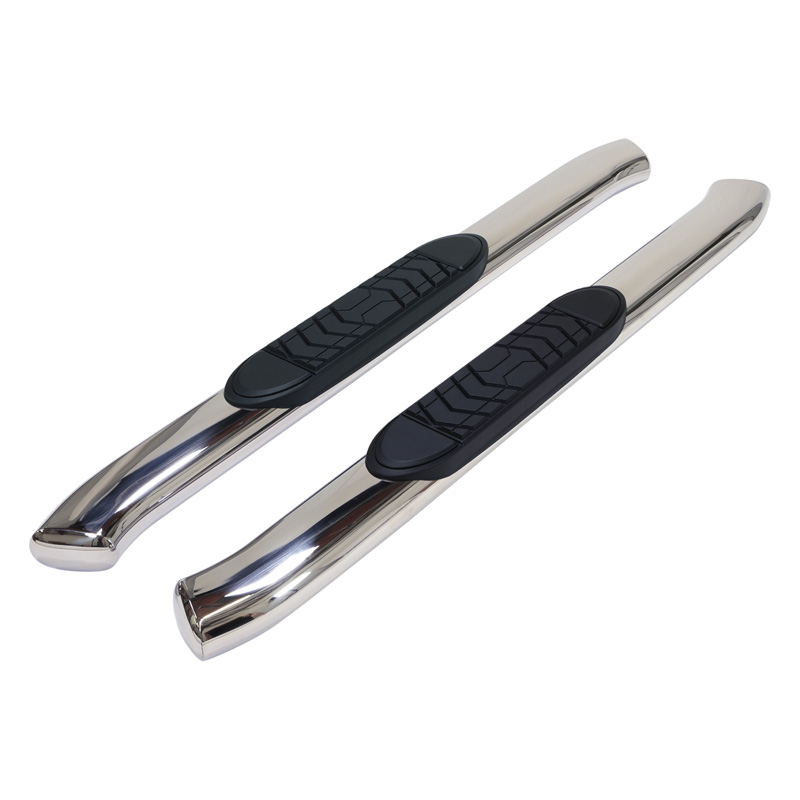 TrailFX | 5 Inch Oval Bent Pol Stainless Steel Rocker Panel Mount - F-150 / F-250 / F-350 2015-2025