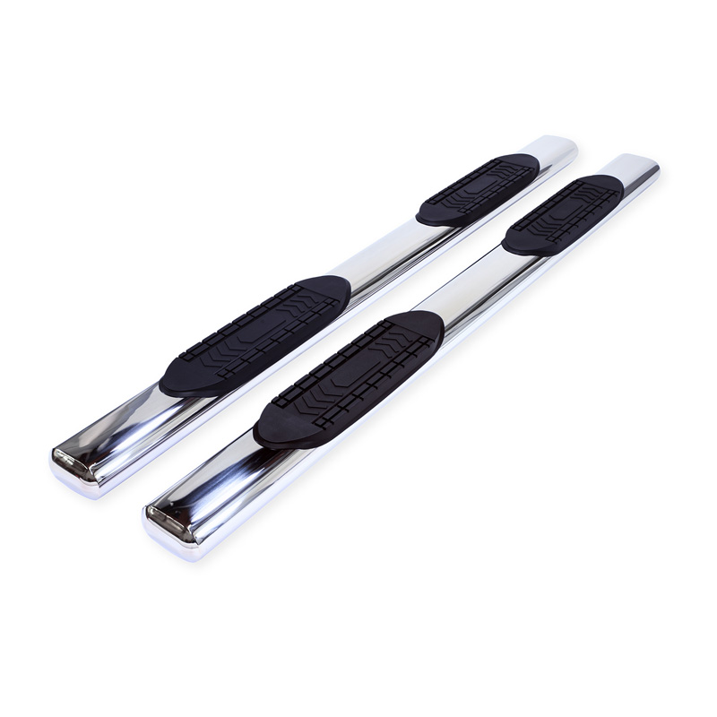 TrailFX | With Step Pads 6 In Oval Straight Pol Stainless Steel With Welded End Caps Rocke - Ram 1500 2019-2025