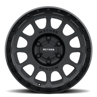 Method Wheels | STREET (3XX) 17x8.5 ET25 - MATTE BLACK - GLOSS BLACK LIP