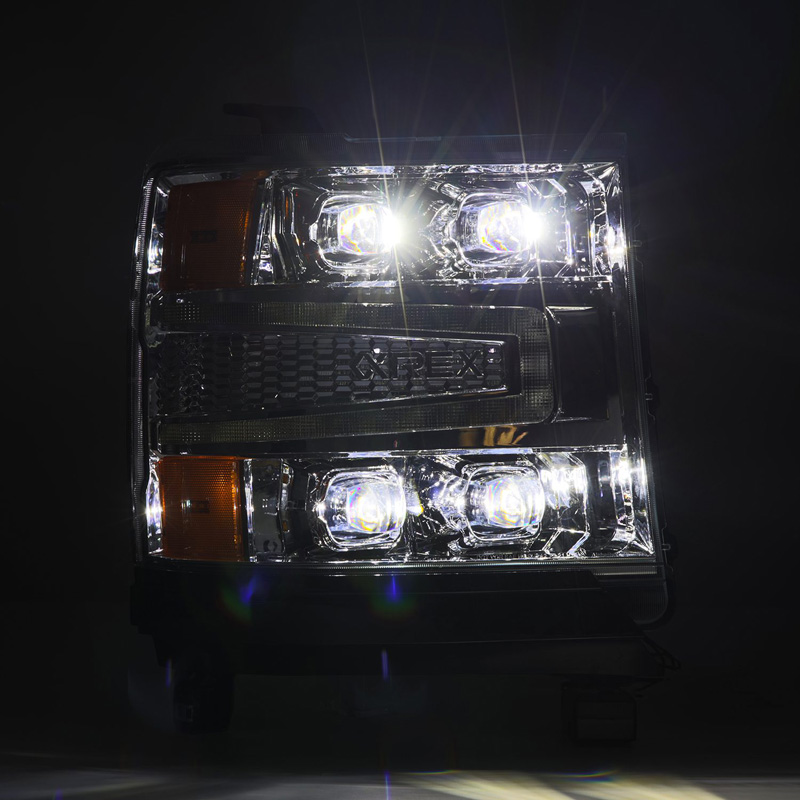AlphaRex | LED Projector Headlights in Chrome - Silverado 1500 4.3L / 5.3L / 6.2L 2016-2018