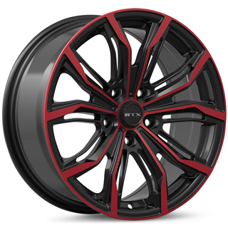 RTX | Black Widow 17x7.5 ET42 - Noir machiné rouge