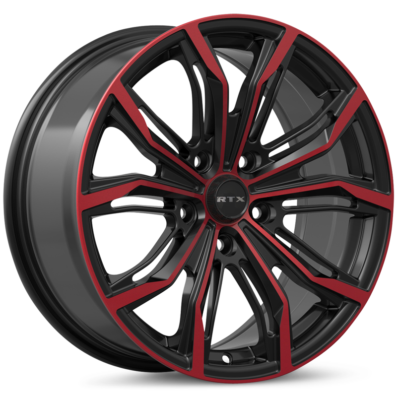 RTX | Black Widow 17x7.5 ET42 - Noir machiné rouge